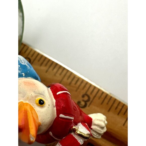 Festive Christmas Ornament Penguin in Cup & Wreath Vintage Lot of 2 Gift Giving - Picture 6 of 6